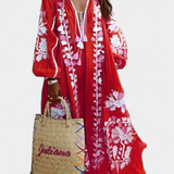 Alessia Vestido Floral Bordado Manga Larga Coleccion Bohemio