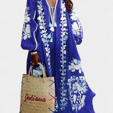 Alessia Vestido Floral Bordado Manga Larga Coleccion Bohemio