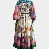 Natasha Vestido Midi Elegante Fit Y Flare Exclusiva