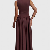 Verona Vestido Midi Escote Cuadrado Colección Luxe