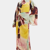 Dana Vestido Maxi Estampado Acuarela Frontal Torcido Edición