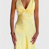 Dolores Vestido Drapé Cintura Torcida Escote V Exclusivo