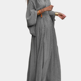 Anelia Vestido Maxi Geométrico Tejido Premium Exclusivo