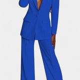 Marnie Conjunto a Medida Blazer y Pantalones de Pierna Ancha