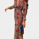 Elara Vestido Maxi Escote en V con Nudo Colección Limitada