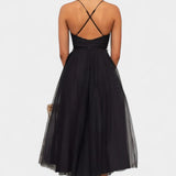 Eileen Vestido Midi De Tul Elegante Con Corsé Exclusivo