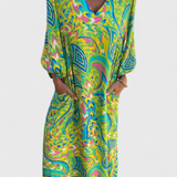 Carmina Vestido Maxi Bohemio Estampado Abstracto Exclusivo