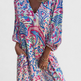 Carmina Vestido Maxi Bohemio Estampado Abstracto Exclusivo