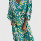 Carmina Vestido Maxi Bohemio Estampado Abstracto Exclusivo