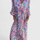 Carmina Vestido Maxi Bohemio Estampado Abstracto Exclusivo