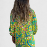 Carmina Vestido Maxi Bohemio Estampado Abstracto Exclusivo