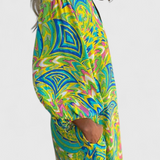Carmina Vestido Maxi Bohemio Estampado Abstracto Exclusivo