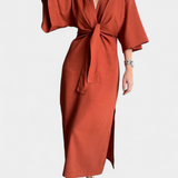 Ainhoa Vestido Con Nudo Frontal Escote En V Exclusivo