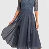 Abby Vestido Midi Bordado Chiffon Ilusorio Exclusivo