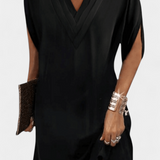Lesley Vestido Shift Seda Elegante Escote En V Exclusivo