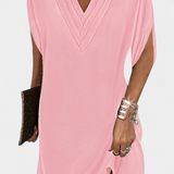 Lesley Vestido Shift Seda Elegante Escote En V Exclusivo
