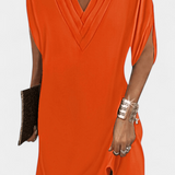 Lesley Vestido Shift Seda Elegante Escote En V Exclusivo