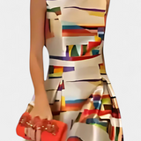Zara Vestido Estampado Artístico Espalda Descubierta Elite