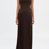 Eranda Vestido Maxi Malla Drapada Off Shoulder Exclusivo