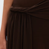 Eranda Vestido Maxi Malla Drapada Off Shoulder Exclusivo