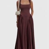 Verona Vestido Midi Escote Cuadrado Colección Luxe