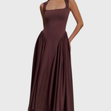 Verona Vestido Midi Escote Cuadrado Colección Luxe