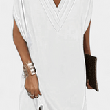 Lesley Vestido Shift Seda Elegante Escote En V Exclusivo