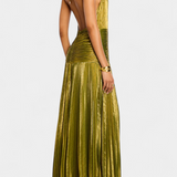 Emma Vestido Halter Metálico Exclusivo Espalda Abierta