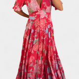 Lina Vestido Floral Con Escote En V De Colección Exclusiva