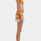 Serene Vestido Mini Floral Secuoya Crepé Ombré Exclusiva