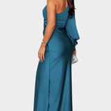 Charlotte Vestido Asimétrico Drapado Seda Exclusivo