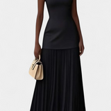 Silvana Vestido De Noche Maxi De Gasa Con Pliegues Selecto