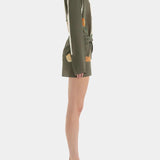 Joaquina Vestido Floral Crepé Exclusivo Torcido Detalle