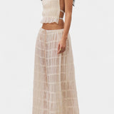 Eugenie Conjunto Top Plisado Falda Cintura Alta Colección
