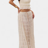 Eugenie Conjunto Top Plisado Falda Cintura Alta Colección