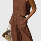 Avelina Conjunto Minimalista Algodón Y Lino Exclusivo
