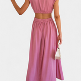 Jocelyn Conjunto Largo Minimalista Exclusivo Escote Alto