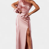 Charlotte Vestido Asimétrico Drapado Seda Exclusivo