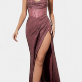 Armoni Vestido Sirena Con Corpiño Espagueti Satén Exclusivo