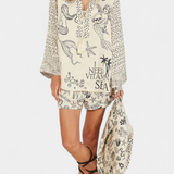 Amalia Conjunto Camisero Estampado Short Marina Edición
