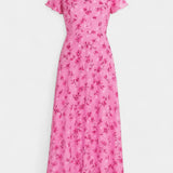 Amara Vestido Maxi Floral Exclusivo Escote En V Mangas