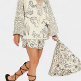 Amalia Conjunto Camisero Estampado Short Marina Edición