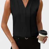 Nele Blusa Sin Mangas Escote V Silueta Fluida Colección Lujo