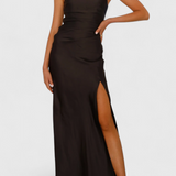 Josefa Vestido Un Hombro Pliegues Alta Costura Exclusivo