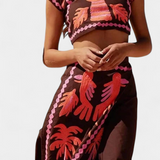 Sloan Conjunto Top Recortado y Falda Coconut Palm Exclusivo