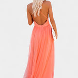 Gergana Vestido Maxi de Tul Sin Mangas Exclusivo Elegante
