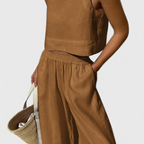 Avelina Conjunto Minimalista Algodón Y Lino Exclusivo