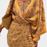 Candela Vestido Boho Floral Escote Cruzado Exclusivo