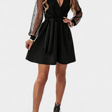 Calandra Vestido Mini Elegante Con Escote Exclusivo