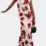 Mayra Vestido Qipao Estampado Rosas Colección Exclusiva